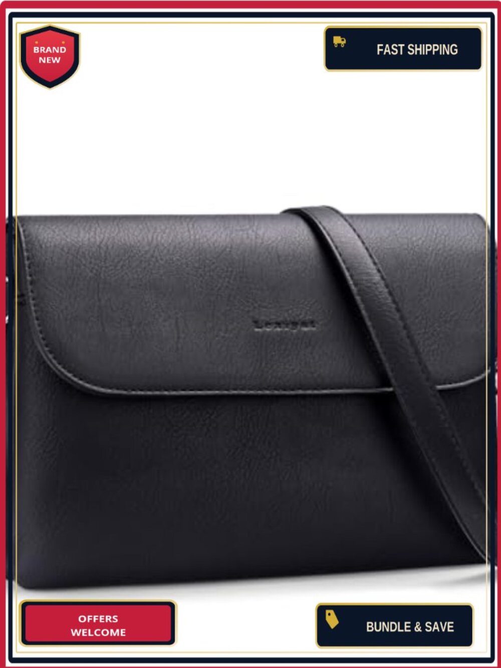 RFID Crossbody Bag Vegan Leather 2 Detachable Straps Women